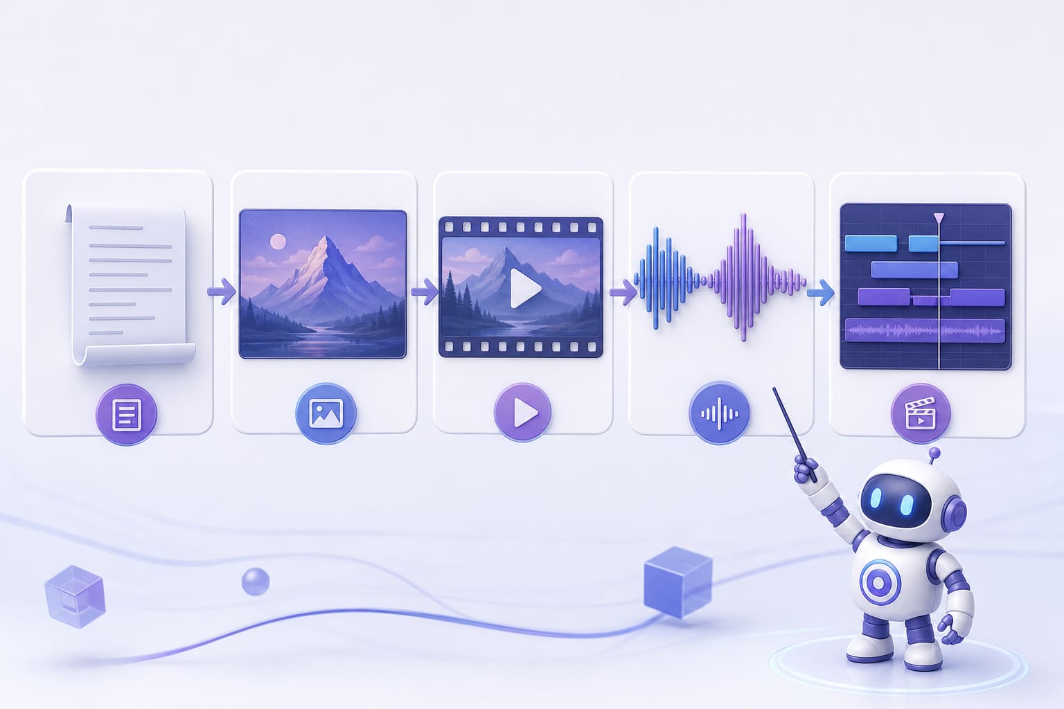 Рабочая схема создания AI-видео от сценария до монтажа